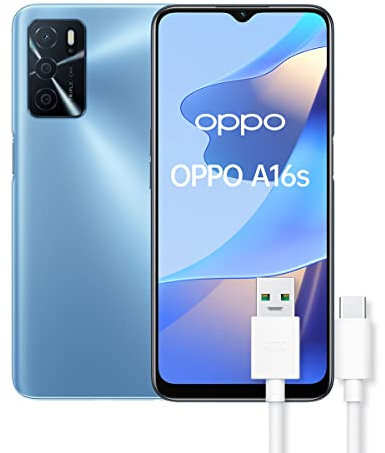 OPPO A16s Smartphone, RAM 4GB + ROM 64GB espandibile, ColorOS11.1, Blu (Pearl Blue)