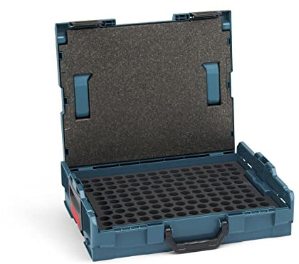 Bosch Sortimo L-Boxx 102 Werkzeugkoffer-Set • professional blau • bestückt mit Schaumstoffeinsatz für Brennerdüsen und Deckeleinlage