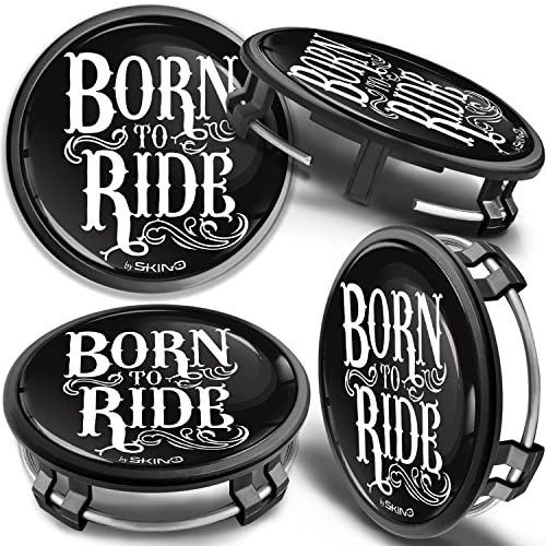 SkinoEu 4 x 75mm Enjoliveur Cache Moyeux Capuchon Compatible avec Mercedes Centre de Roue pour Alliage Jantes B66470207 / B664702003 Born to Ride CM 58