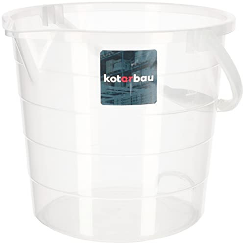 KOTARBAU® Grande Transparente 15l con Pico Vertedor, Cubo de Plástico con Boquilla y Asa para Limpieza, Jardín, Hogar y Cocina