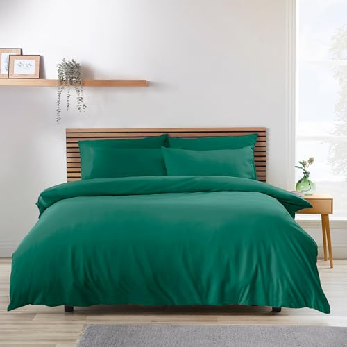 Catherine Lansfield So Soft Non-Iron King Duvet Cover Set Teal Green