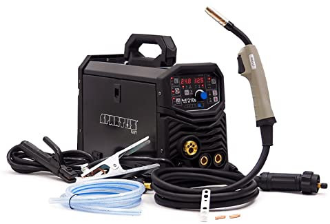 Spartus EasyMIG 210S MIG/MAG - Soldadora WIG 200 Amp Synergie 3 en 1 Flux MMA 230 V