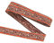 FINGERINSPIRE 10 m Orange Rot Vintage Jacquardband 24 mm Damast Blume Blätter Muster Stickerei Gewebte Borte Ethnische Polyesterbänder Retro Stoffborte Zum Nähen Geschenkpapier