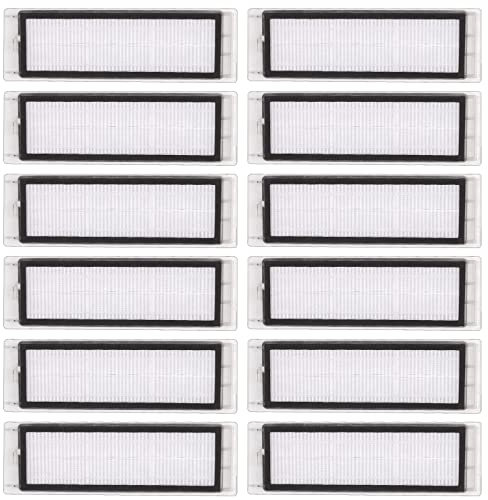 (12 Stück) HEPA-Filter kompatibel mit Roborock S6 Pure S6 E4 S4 Max S6 MaxV S5 S5 Max S4 E2 E3 E5 E20 E25 E35 S50 S65
