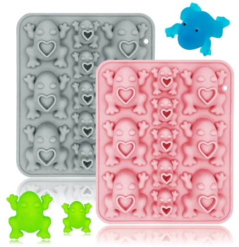 2 Stück Oster-Silikon-Frosch-Schokoladenformen, 3D-Frosch-Form, Süßigkeitenformen, Frosch-Thema, Backform, Backwerkzeug für Schokolade, Kuchen, Dessert, Gummi, Mousse, Gebäck, handgefertigte Seife,
