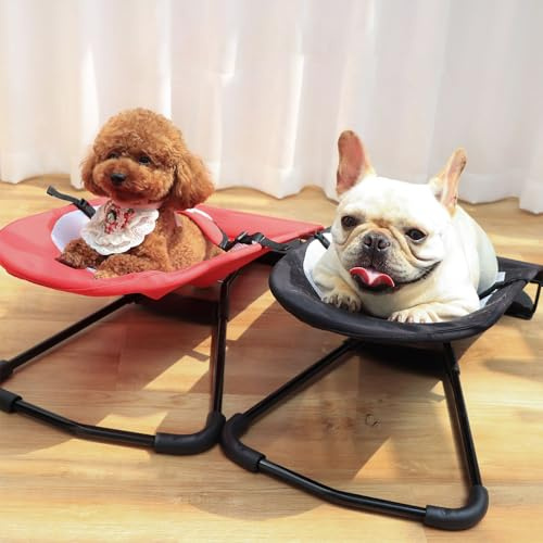 Dog Hammock for Indoor Lounge, Pet Rocking Swing Bed, Foldable Breathable Dog Beds Cat Sofa, Elevated Dog Bed for Indoor and Outdoor,Red
