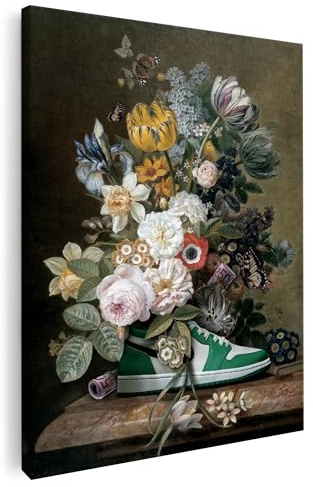 Artmazing | Sneaker Bild bunt | Bild Sneaker | S-Art Bilder | Sneakerbilder Modern | Leinwandbilder XXL Wohnzimmer | Wandbild Sneaker Deko XXL | Bild Leinwand XXL | Buntes Poster für Wand