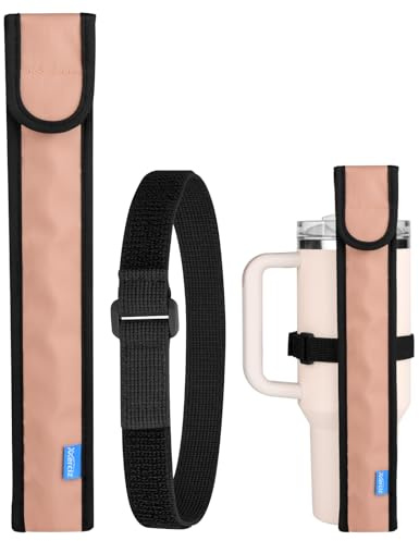 Xxerciz Straw Case for Stanley Cup Accessories, Nylon Straws Pouch Dustproof and Waterproof, Portable and Easy to Install, Universal Straw Bag for Stanley Tumbler (Pink)