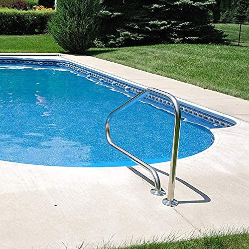 TQVLNMCR Edelstahl-Poolleiter, Schwimmbad-Handlauf, 440-Lb-Kapazität, Robuste, Geteilte Bodenleiter Mit Handlauf Und Rutschfester Trittstufe, Für Schwimmbäder, Pontons, Docks