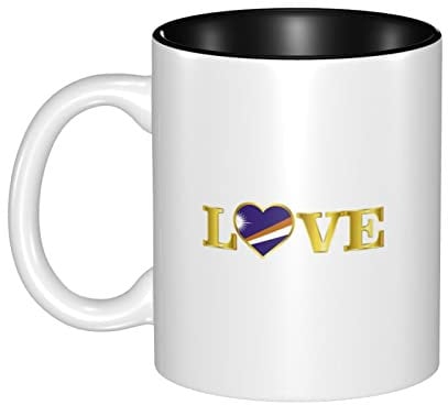 Ceramic Mug 330Ml Golden Love Typography Marshall Islands Flag Coffee Mugs Cute Ceramic Tea Cup Multi-Colour Ceramic Coffee Mug Cup for Wedding, Mothers Day, Lover