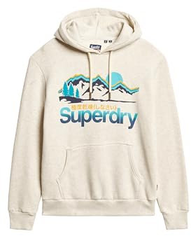 Superdry Herren Great Outdoors Hoodie mit Grafik McQueen Meliert XL