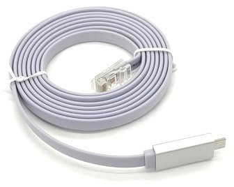 Generic Câble de console USB C mâle vers RJ45 mâle micro USB RS232 pour Aruba Ap-203h Ap-303h avec câble plat de 1,8 m