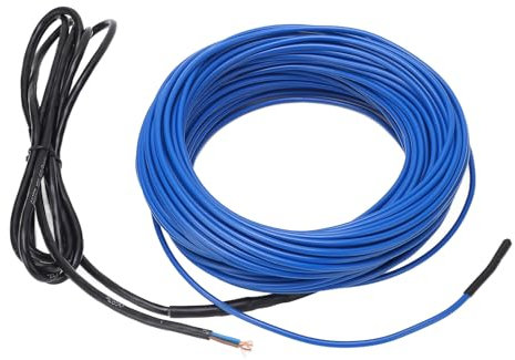 Kit Cavo Riscaldamento a Pavimento Elettrico a Pavimento con Termostato Regolabile Ideale per Piastrelle Pavimenti in Legno Laminato Facile Installazione Fai Soluzione (220-240V)