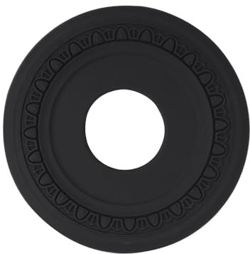 INCREWAY 1Pack 3D Modeling Ceiling Black Medallion Lighting Medallion Ceiling Cover Plate for Light Fixtures Ceiling Light Trim, 12 Inch OD x 4 Inch ID
