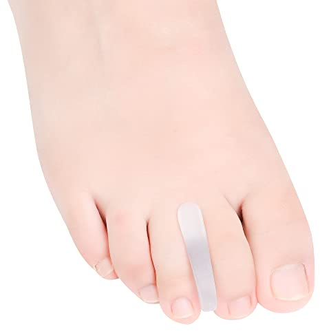 Gel Toe Separators DYKOOK 4 Pairs Flared Small Toe Spacers Toe Straighteners Helps with Bunions,Overlapping Toes Temporary Bunion Corrector Gel Toe Splint Toe Spreader-Small