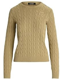 Lauren Ralph Lauren Maglione A Girocollo A Trecce Montiva 200932223 Beige Scuro Beige