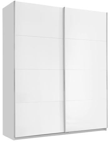 Möbel Jack Schwebetürenschrank - Weiß Hochglanz - Weiß matt - 170 x 210 cm