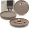 Sänger Bombay Oak | Dessertteller 4 teilig, Steingut Frühstücksteller 4 Personen, Kuchenteller kleine Teller spülmaschinenfest mikrowellenfest, Steingut Geschirr braun | VALUE COLLECTON