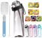 FIENZA Air Gourde Up Bouteille 650ML Avec 7 sul Saveur Gout Pods, Air Bouteille d'eau Parfumée Sans BPA Avec Paille 0 Sucres et Tasse d'eau
