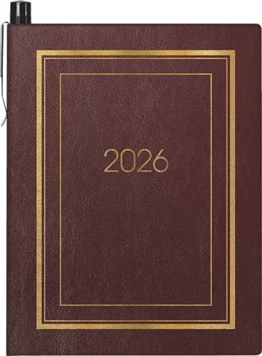 BRUNNEN Taschenkalender Mod. 713 2026 | A7, Kunstleder, bordeaux