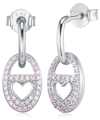 Lovans Niedliche Ohrringe Silber 925 für Frauen Mädchen, Ohrstecker Hängend Hypoallergene Schweinenase Personalisierte Ohringe Cubic Zirkonia Ohrringe Baumeln Schmuck Geschenk