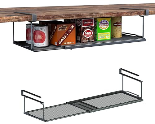 Panier de rangement extensible sous étagère, panier de rangement en métal à suspendre, étagère sous le bureau pour cuisine, armoire, banc à chaussures, organisateur de vaisselle