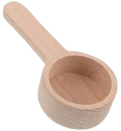 DEARMAMY Holzlöffel Kurz Rund Japanischer Salzlöffel Kleiner Holzschaufel Für Kaffee Tee Küchenzubehör Praktische Holzschaufel