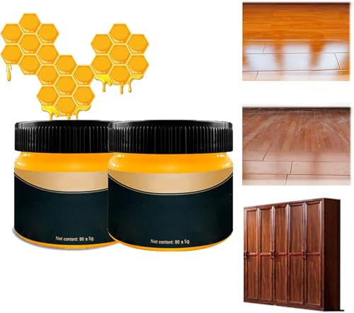 Für Beefix Möbelrestaurierer, Bienenwachs-Holzpolitur, natürliche Möbelpolitur & Conditioner, Universal-Holzrestauratoren & -schutz für antikes und modernes Holz, Böden, Schränke (1, 2 Stück)