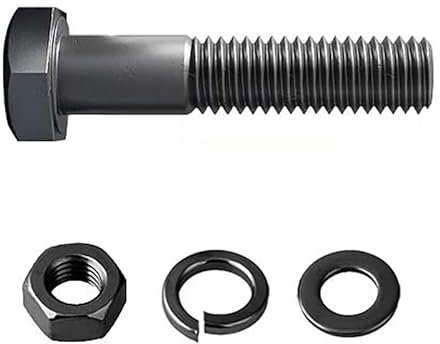 Kit de fixation en acier allié métrique, boulon à tête hexagonale haute résistance grade 12.9, écrou, rondelles, traitement oxyde noir (Partiellement filetée, M10 x 110mm, 1 set)