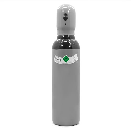 Bombona de gas nitrógeno, botella de gas protector, 5 l, gas de soldadura TIG/TIG, aire acondicionado, prueba de presión de neumáticos, 150 bar, 0,8 m³ TN-28, con tapa protectora, 10 años de