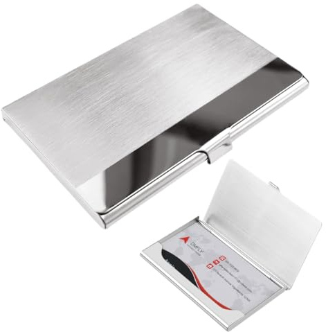 UZEYAX Porte Carte de Visite Professionnel, Etui Carte de Visite, Porte-Cartes en métal Homme et Femme avec Bloc RFID, Porte Carte Metallique, Porte Carte Fin Ultra Slim pour Hommes et Femme