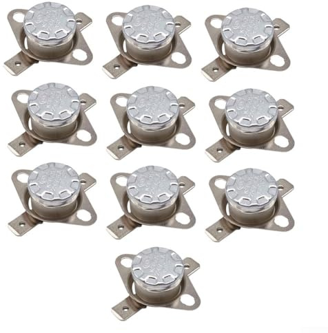 Temperature Control Switch, 10 Pack KSD301 Thermostat 356°F 365°F Adjustable Snap Disc Switch for Heating Appliances Safety Protection(185°C)