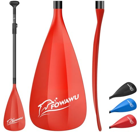 FOWAWU Remo Paddle Surf 3 Piezas, Aluminio y Semi-Carbono | Pala Sup Paddle Telescopic 160cm–210cm para Tabla de Surf Canoa Sup, Ligero y Resistente