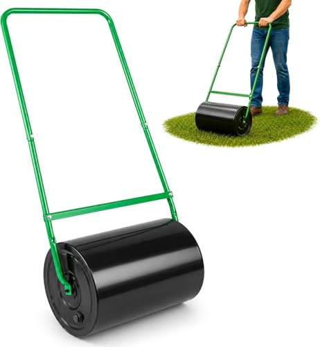 DIVCHI Rouleau à Gazon Robuste – Rouleau à Gazon de Jardin rempli d'eau ou de Sable – Rouleaux de Sol et d'herbe, niveleur avec Barre de racloir, Outils de Jardin/Rouleaux pour pelouse