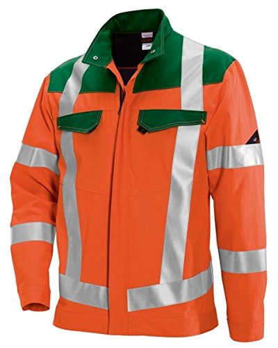 BP 2012-845-8574-44/46n Arbeitsjacke, Stehkragen, verdeckter Reißverschluss, 270,00 g/m² Stoffmischung, Warnorange/grün, 44/46n