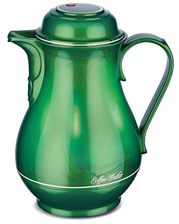ROTPUNKT Isolierkanne 330 Christa 1,0 l | Zweifunktions-Drehverschluss | BPA Frei- gesundes Trinken | Made in Germany | Warm + Kalthaltung | Glaseinsatz | Shiny Jade