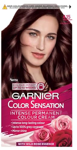 Garnier Color Sensation 4.15 Icy Permanent Hair Dye, Chestnut Brown, Pack of 3