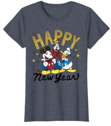 Disney Vintage Mickey Goofy Donald Happy New Year T-Shirt T-Shirt