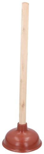 Bambelaa! Pümpel 140mm Pömpel Abfluss WC Saugglocke Dusche Abflußreinigungsgerät Plömpel Plunger Waschbecken Toiletten Pimpel Rohr Verstopfung Abflussreiniger Holz Gummi Langer Stiel Griff ca. 49 cm