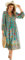 R.Vivimos Women's Casual Bohemian Print Neck Tie Long Sleeve Beach Style Long Midi Dress Vacation Dress(Large,Green)