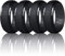 Dookeh Silikonring für Männer, Silikon-Ehering für Männer, Eheringe aus Gummi für Männer (P-All Black, 11)