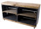 2X Vintage-Möbel 24 TV-Schrank aus Regalkisten schwarz und „Used“ auf Rollen 100cm x30cm x50cm