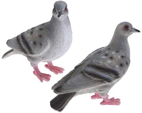 Tubayia 2 Stück Künstliche Tauben Vogel Modell Gartenfigur Dekofigur Garten Dekoration (Blau Grau)