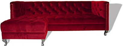 jvmoebel Chesterfield Sofa 3 Sitz Polster Couchen Sofas Garnitur Couch Dreisitzer Rot Neu