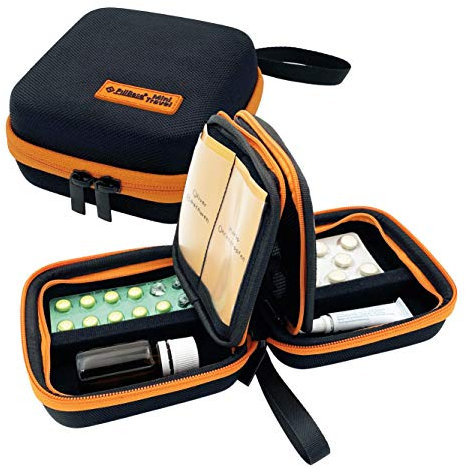 PILLBASE Mini-Travel Reiseapotheke - Kleine Medikamententasche für den Notfall - Leere Erste Hilfe Tasche - Praktische Medizin Aufbewahrung - Stabile Taschenapotheke für Reisen