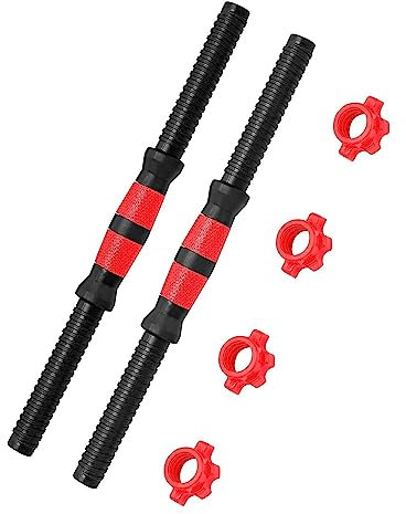 Holdfiturn 2 X Dumbbell Bar 15.7 Inches Universal Dumbbells Strength Training Dumbbell Bars Workout Dumbbell Accessories Fitness Equipment with Collars for Sports Gym Dumbbell Bar Various Warm-Up