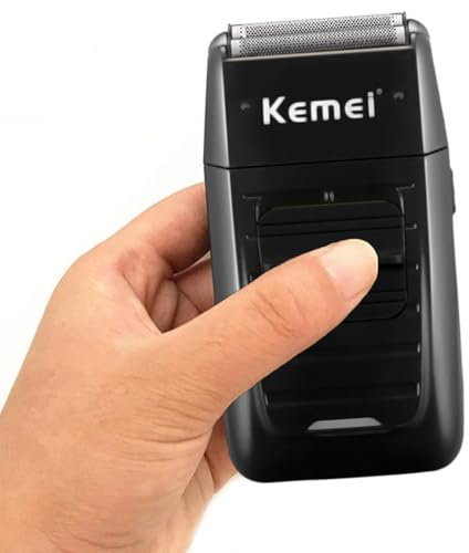 KEMEI Herren Reciprocating Cordless Razor Shaver Electric Rechargeable Shavers Precision Beard Sideburn Trimmer Razors Twin Blade Multifunction Grooming Razor