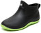 GURGER Stivali di Gomma Donna Impermeabili Scarpe da Pioggia Stivaletti Pioggia Bassi Antiscivolo Nero Verde 38 EU