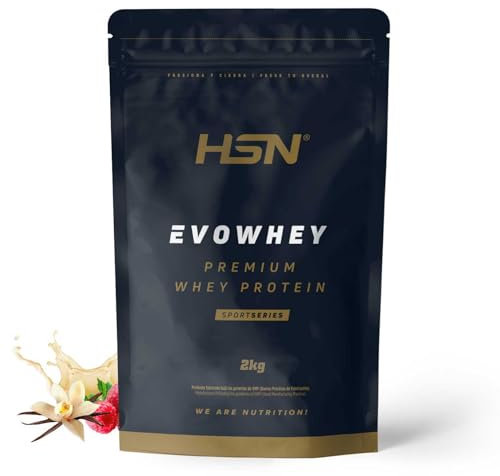 HSN Evowhey Protein | Frambuesa Vainilla 2Kg = 67 Tomas por Envase Concentrado de Proteína de Suero | 100% Whey Protein Concentrate (WPC) | No-GMO, Vegetariano, Sin Gluten ni Soja
