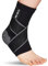Pure Health Ankle Support for Ligament Damage Sprained Ankle, Achilles Tendonitis Foot & Plantar Fasciitis Support Strap, Heel Pain Relief & Wrap for Compression (Black, M)